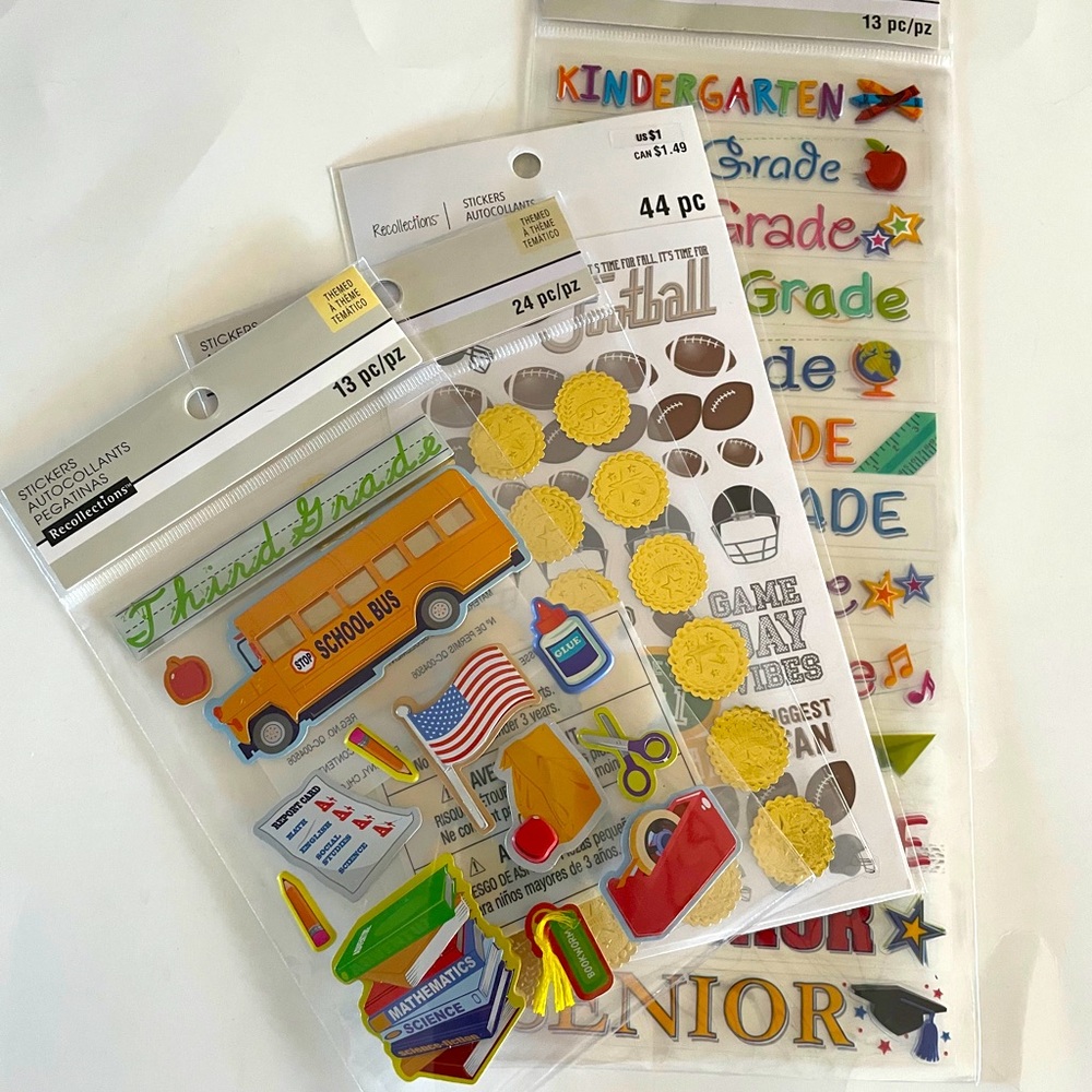 🛍5/$20 /bundle&save/THIRD GRADE STICKER SHEET